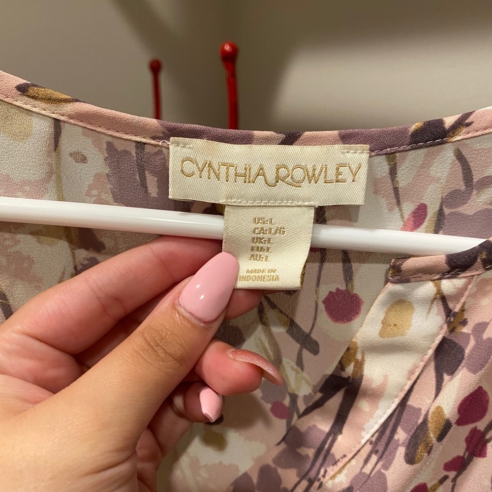 Cynthia Rowley Chiffon 1/3 Button Up